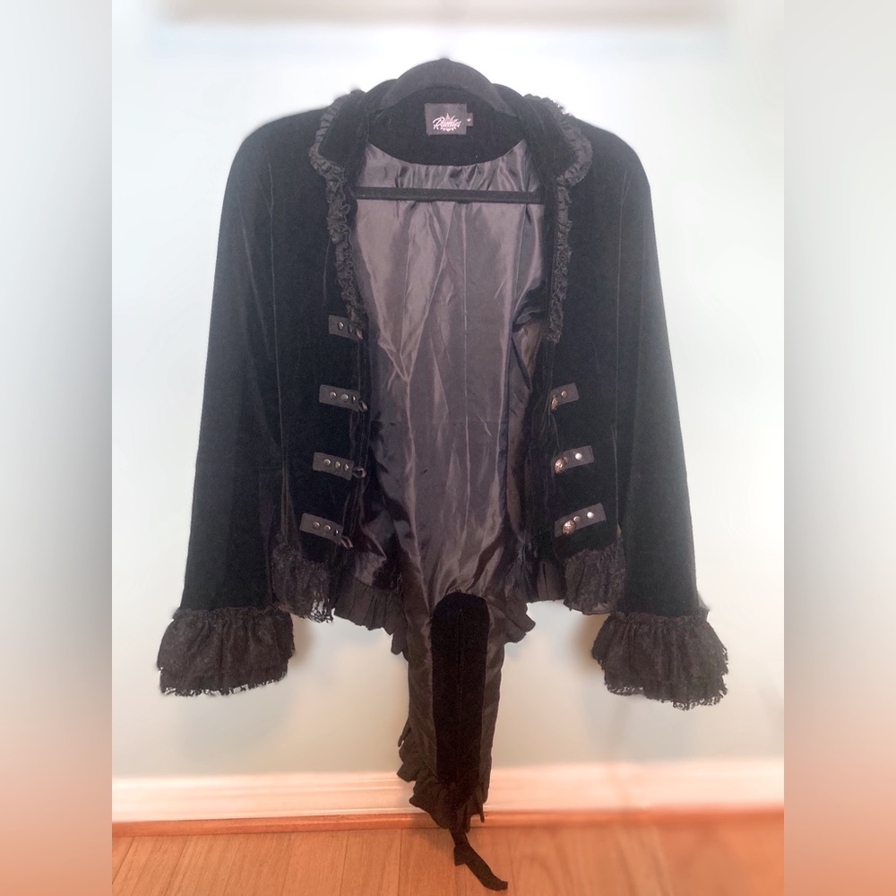 Black Velvet Victorian Gothic Coat